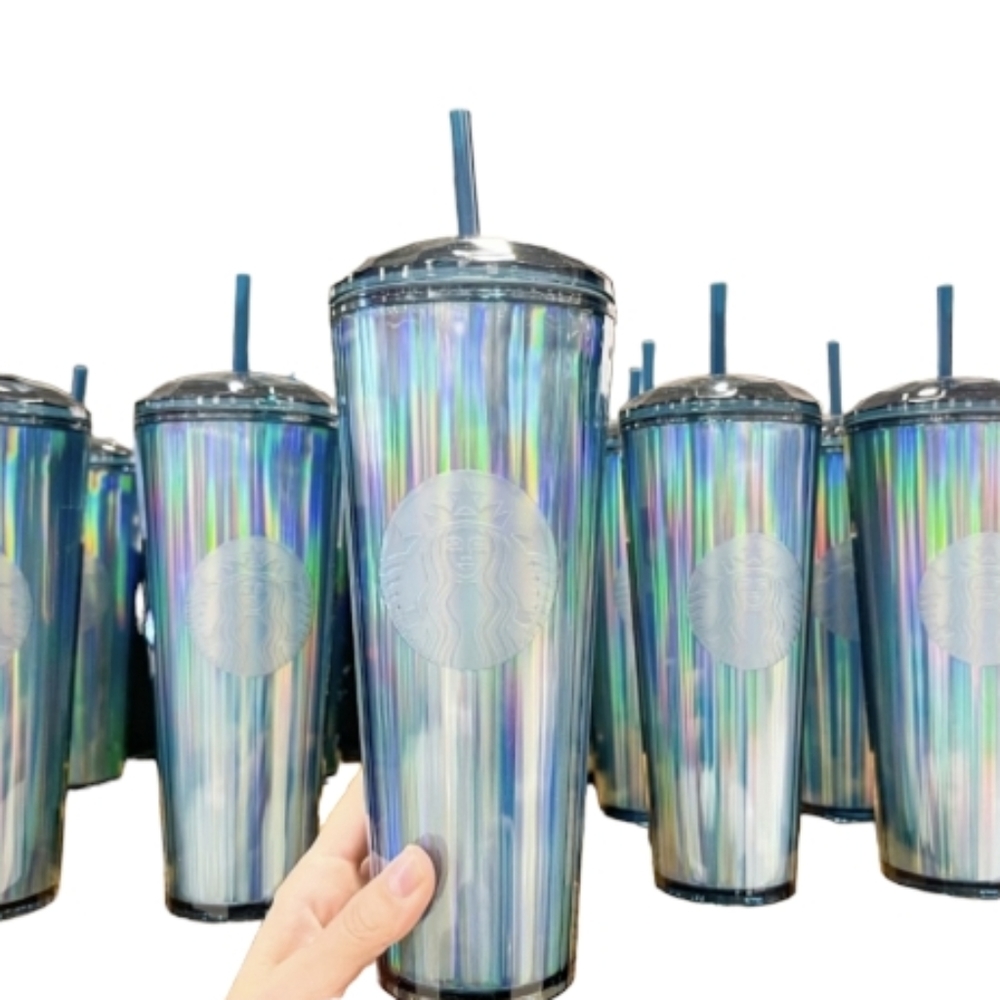Starbucks Ocean Kalidescope Cold Cup Venti 24oz‎ tumbler with Jewel Dome Top